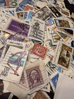 Vintage Lot Of 50 Stamps Unsorted Hoard Lot Worldwide Canada Usa Britain Germany
