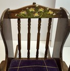 Vintage Wooden Sewing Caddy Rocking Chair Pin Cushion Thread Holder Hand Painted