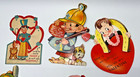 Lot Of 6 Vintage Valentines Horseshoe Cop   Dog Soldier Mechanical Baseball Bear