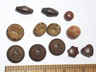 Lot 68 Vtg Wood Coconut Clothing Buttons Ship Heart Wheel Baseball Jhb Fish