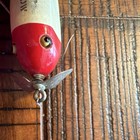 Injured Minnow Vintage Topwater Wood Fishing Lure Red White Original