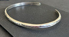 Navajo Sterling Silver Stamped  Half Round Bracelet  - Elaine Tahe