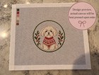 Maltese Christmas Needlepoint Canvas Ornament 18 Mesh 3 8  Diameter