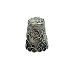 Vintage Sterling Silver Floral Scrollwork Sewing Thimble