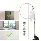 Cat Teaser Wand Toy With Bell   Feather Long Suction Pole Interactive Play Toys