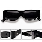 Dark Black Retro Y2k Rectangle Sunglasses Women Men Trendy Fashion Square Shades