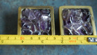  8  Antique Solid Brass And Amethyst Gemstone Drawer Cabinet Door Pulls Ooak