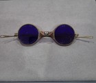 Antique Eyeglasses 1 10 12k Gold Filled Rimless   Cobalt Blue Melter Glasses