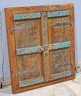 Antique Wooden Wall D  cor Window Panel Frame Original Old Hand Crafted