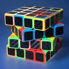 Speed Cube 4x4x4 Black Puzzle Cube Carbon Fiber Party Birthday Gift Toy