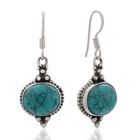 Natural Turquoise Sterling 925 Silver Genuine Handmade Dangle Women Earrings