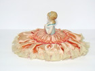 Vintage Half Doll Pin Cushion - Lady W  Satin Dress