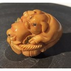 77  Netsuke Tagua Palm Nut Carving Japanese Pig