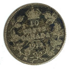 1912 Canada 10c Ten Cents Silver Coin Dime