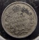 1919 Canada 5 Cents 92 5  Silver Coin  c 
