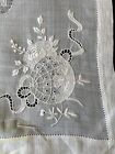 Antique  Linens-  Circa 1900   s  Pina Table Runner W whitework Embroidery