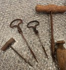 Gimlet T Handle Cork Screw Hand Drill Auger Antique Vintage Misc Barn Find Lot