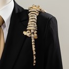 Men s Gold Tone Tiger Brooch Pin Crystal Rhinestone Animal Lapel Badge Suit Gift
