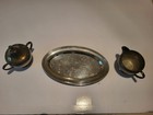 Vintage Silver-plated Creamer And Sugar Bowl Set With Matching Tray