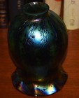 Antique 8  Loetz Blue Iridescent Blue Art Glass Lamp Light Fixture Shade
