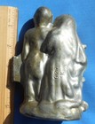 Antique Pewter Ice Cream Mold Bride And Groom 7  Tall Heavy 627k