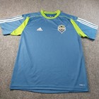 Seattle Sounders Jersey 2009 Mens Large Blue Rave Green Adidas Climalite