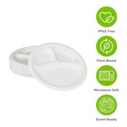 Karat Earth 3-comp  9   Paper Round Plates  Pfas Free  Molded Fiber - 500 Pcs