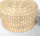Baskets  2  Rattan Wicker Round Nesting Vintage Trinket Small With Lids