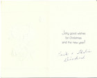 Vtg Christmas Greeting Card 4x6 Red Card Santa Claus Playing The Drum