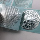 Flower Of Life Metal Sticker  set Of 5 Pieces  Sacred Geometry Metal Energy