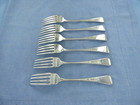 An Antique Sterling Silver Set Of Six  Old English Dinner Forks London 1805 