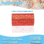 Tulle Fabric Rolls 6  By 50 Yards Fabric Spool Tulle For Diy  Red-gold