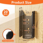 20 Pcs 2x4 Fence Brackets For Wood Black - 18 Gauge Deck Railing Brackets For 2x