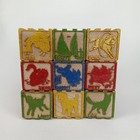 Wood Animal Blocks With Original Box Made In Usa Halsam Hi-lo Safety Block 1940s