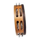 Stagg 2 Row Wooden Tambourine W  Handle Hand Drum Percussion Instrument