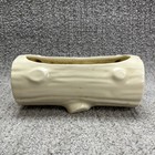 Vtg 50s Mccoy Or Shawnee Gnome Or Elves Log Planter Glazed Art Pottery Christmas