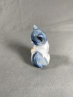Vintage Otagiri Japan Ceramic Kitty Cat Kitten Figurine Blue white Small 2 75   