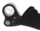 Black  Illuminated Jewelry Magnifier Foldable Magnifying Glass 30x 60x With Led