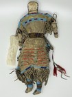 1885 Antique Native American Sioux Indian 14    Doll With Note Hide Cloth Bead Tin