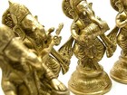 Brass Ganesha Statue Set Of 6 Ganesh Ganpati Music Religious Hindu God Idol 5 In