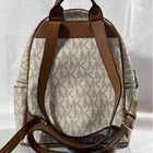 Michael Kors Abbey Medium Studded Backpack Vanilla Mk Signature Logo Bag