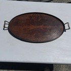 Extra Large Antique Mahogany  Serving Tray Edwardian Brass Handles Make An Offer