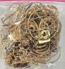 2 Pounds Gold Tone Scrap Repurpose Junk Broken Jewelry Lot  5