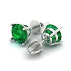 3 Ct Round Cut Solitaire Studs Gemstone Solid White Gold Earrings Screw Back