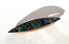 Narrow Tatting Shuttle With Shell Inlay 3  Long Abalone Paula Shell