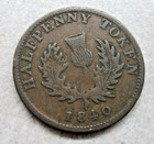 1840  small 0  Nova Scotia Half Penny Token   Coin