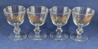 Libbey Gold Leaves Liquor Cocktail Cordial Stems  Set Of 4