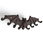 Rustic Cast Iron Bat Wall Hook     Gothic Halloween Decor  Key Rack W  8 Hooks