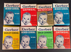 Vintage Gerber Baby Food Cereal Mini Boxes Lot 8 Retro Kitchen Display Usa Prop