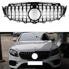 Gt R Style Grill Grille For Mercedes-benz W213 E250 E300 E450 2016-2018 Silver